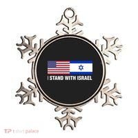 I Stand With Israel American Flag Israeli Flag Ornament thumb 0
