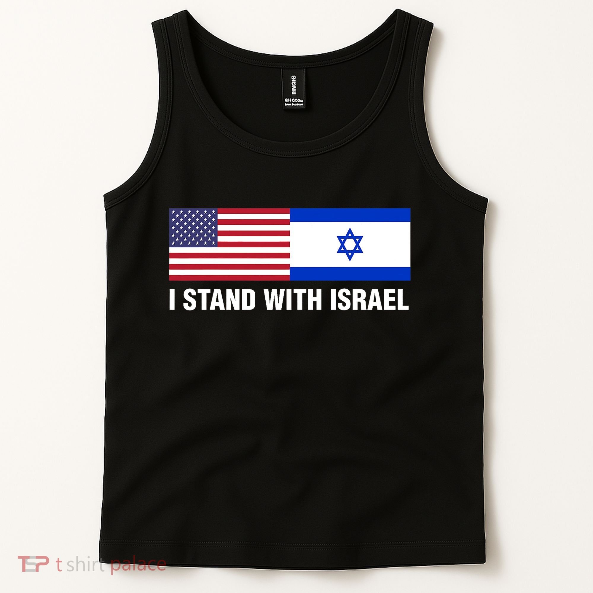 I Stand With Israel American Flag Israeli Flag Tank Top