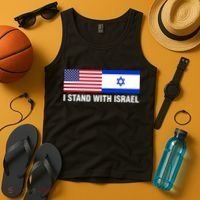 I Stand With Israel American Flag Israeli Flag Tank Top thumb 4