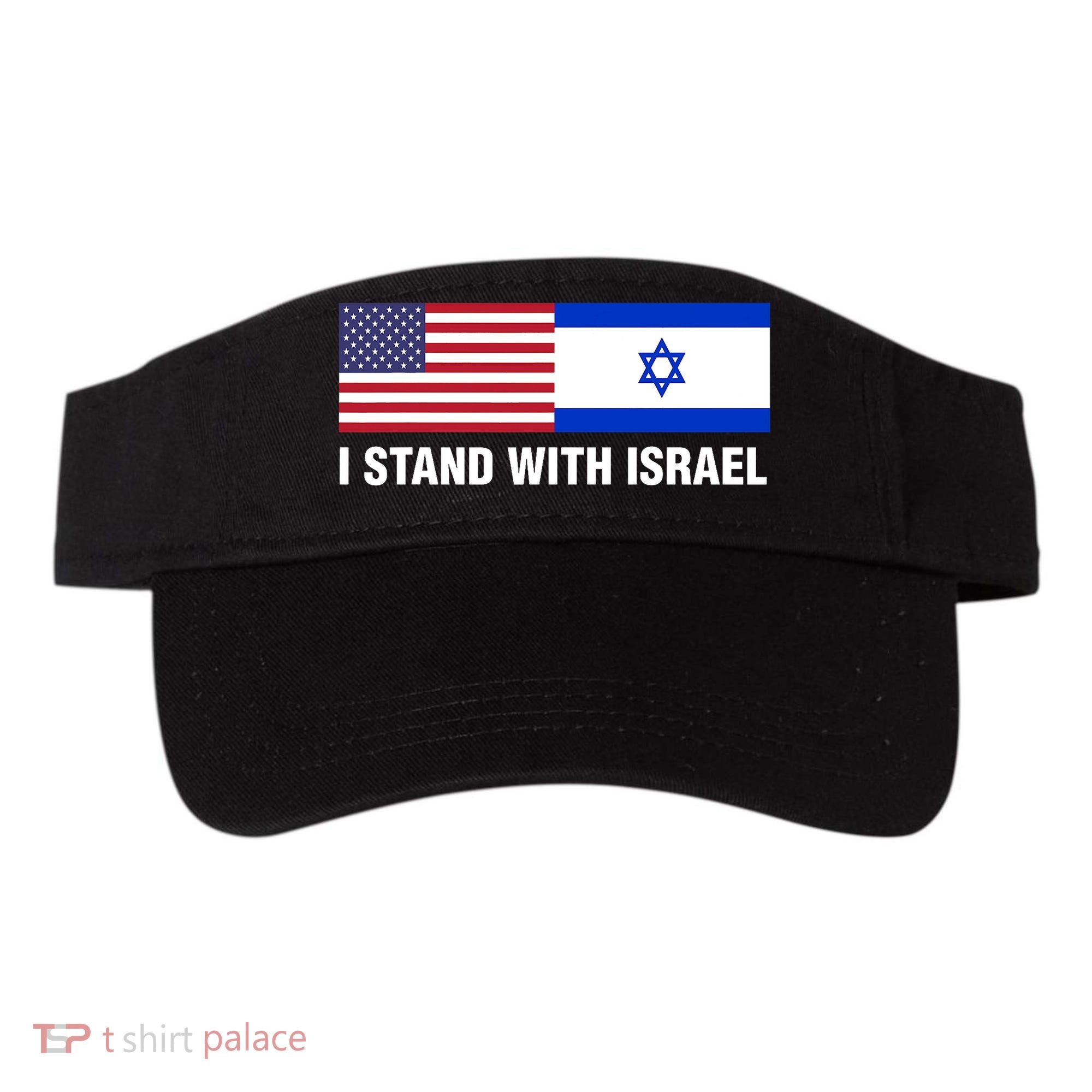 I Stand With Israel American Flag Israeli Flag Visor