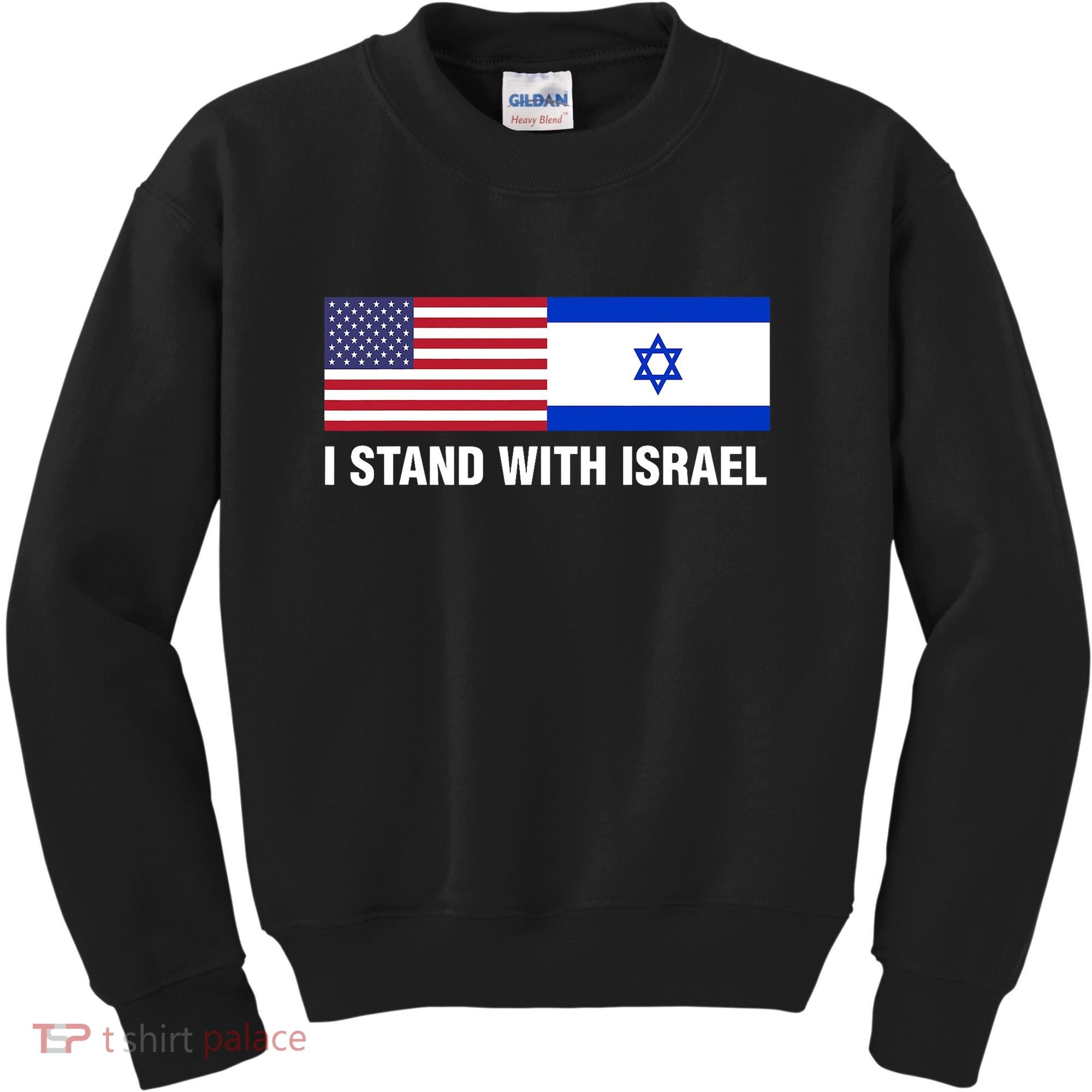 I Stand With Israel American Flag Israeli Flag Kids Sweatshirt