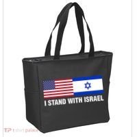 I Stand With Israel American Flag Israeli Flag Tote Bag thumb 2
