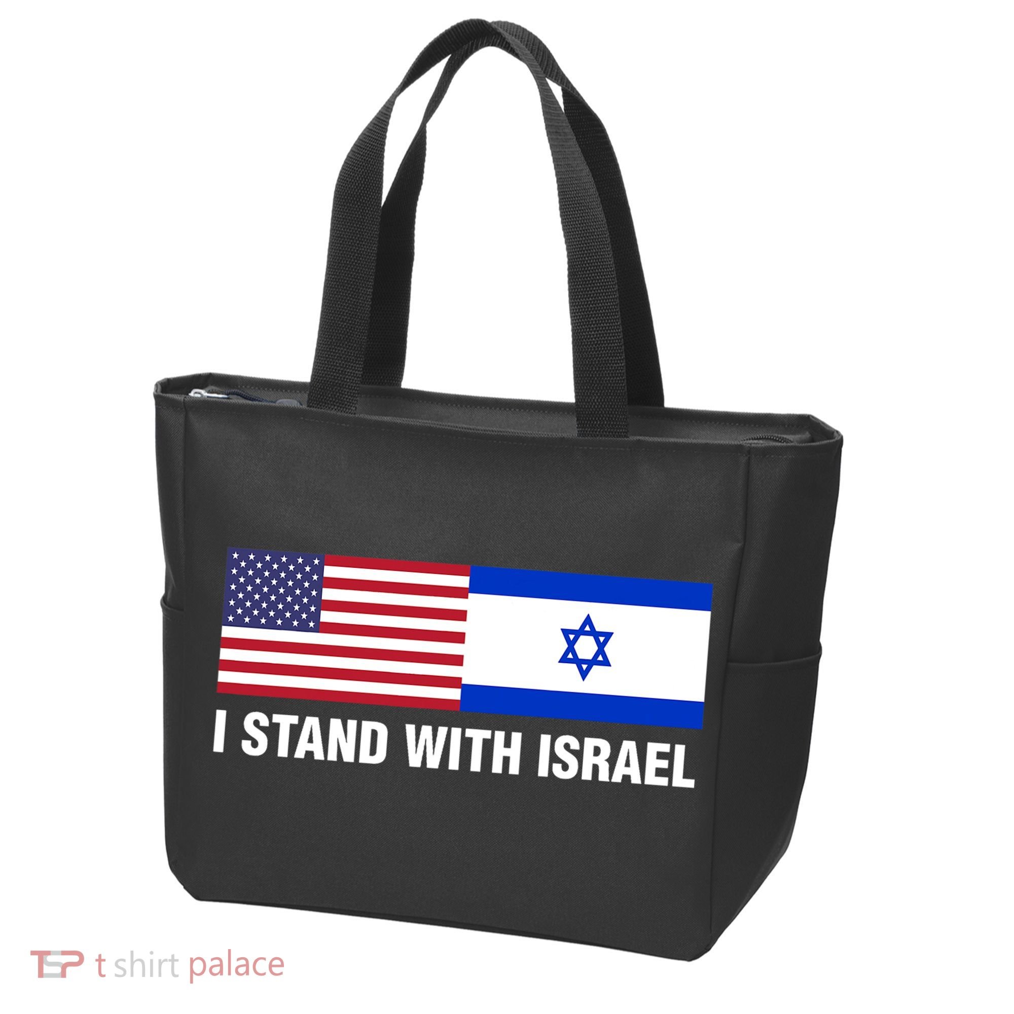 I Stand With Israel American Flag Israeli Flag Tote Bag