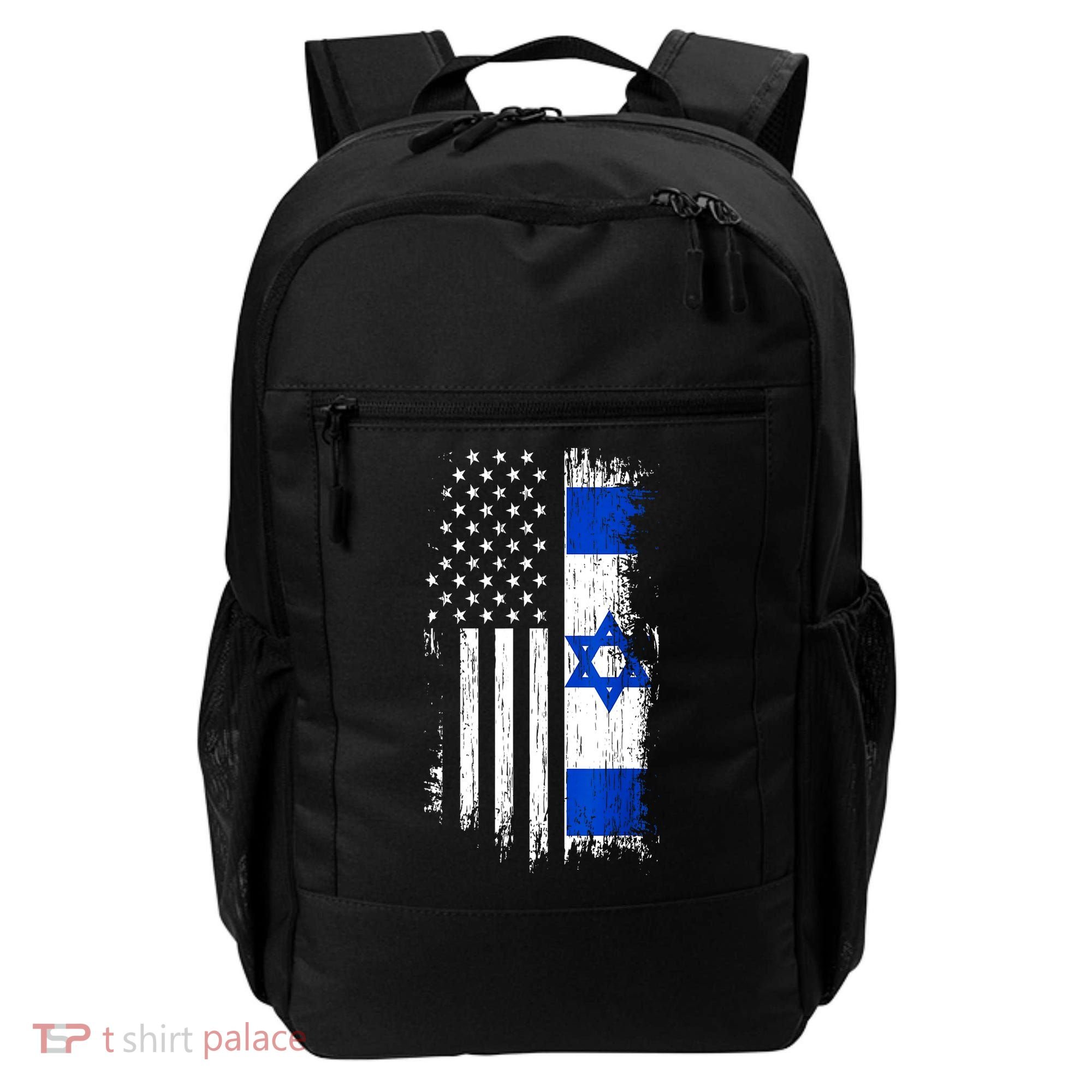 I Stand With Israel Usa Israel Flags Backpack