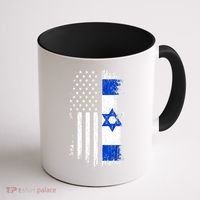 I Stand With Israel Usa Israel Flags Coffee Mug thumb 1