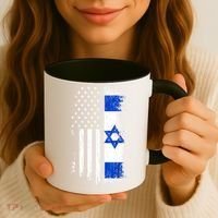 I Stand With Israel Usa Israel Flags Coffee Mug thumb 3