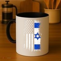 I Stand With Israel Usa Israel Flags Coffee Mug thumb 4