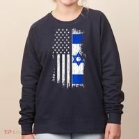 I Stand With Israel Usa Israel Flags Women's Sweatshirt thumb 0