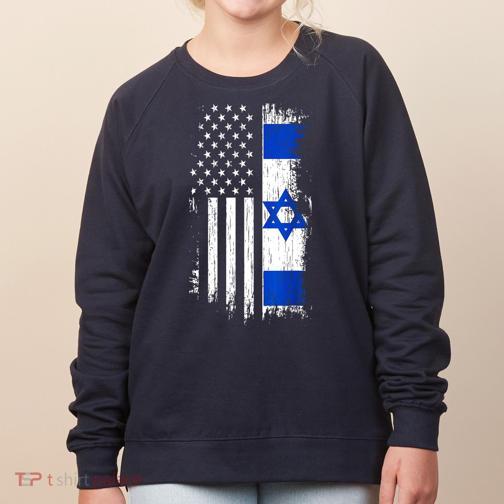 I Stand With Israel Usa Israel Flags Women's Sweatshirt