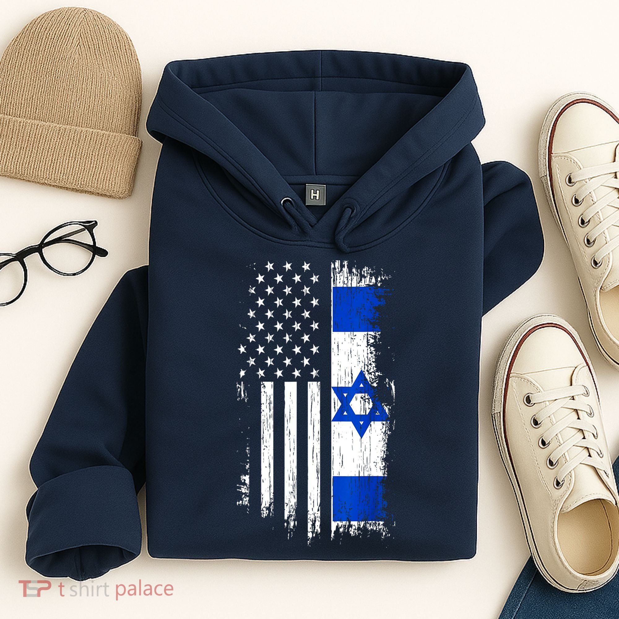 I Stand With Israel Usa Israel Flags Hoodie