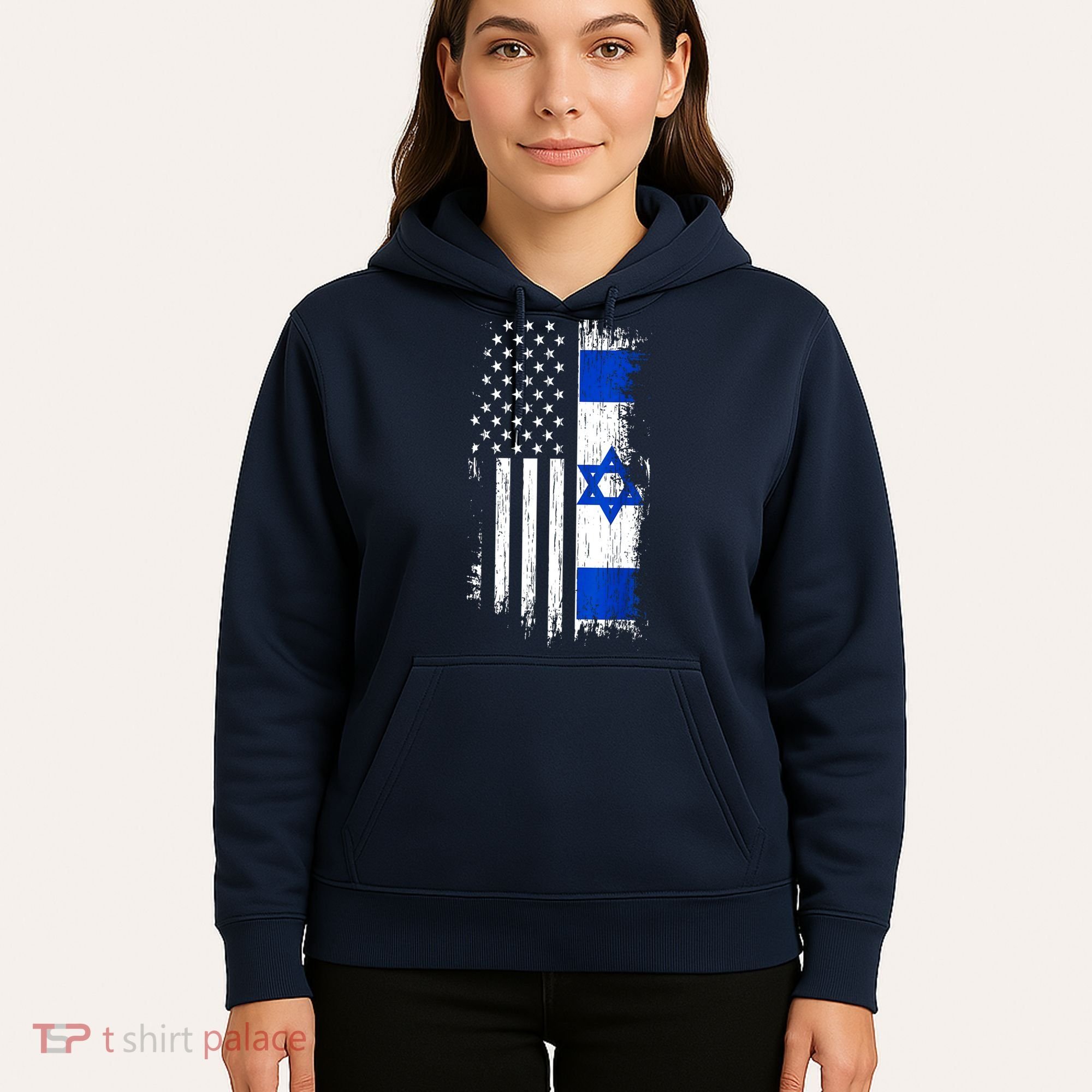 I Stand With Israel Usa Israel Flags Hoodie