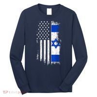I Stand With Israel Usa Israel Flags Long Sleeve Shirt thumb 0