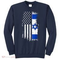 I Stand With Israel Usa Israel Flags Sweatshirt thumb 0