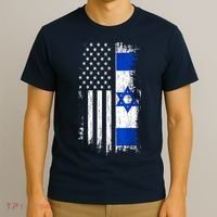I Stand With Israel Usa Israel Flags T-Shirt thumb 3