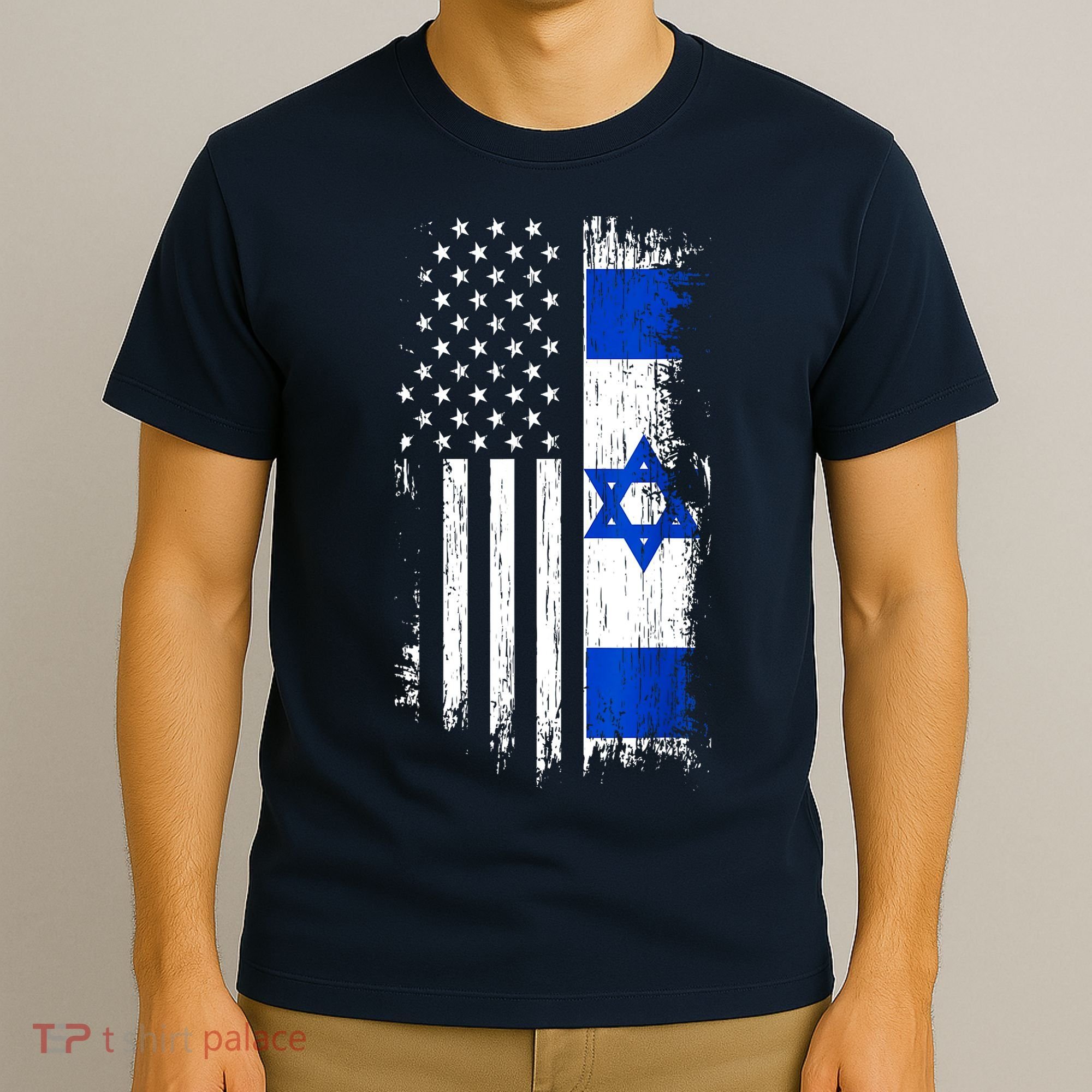 I Stand With Israel Usa Israel Flags T-Shirt
