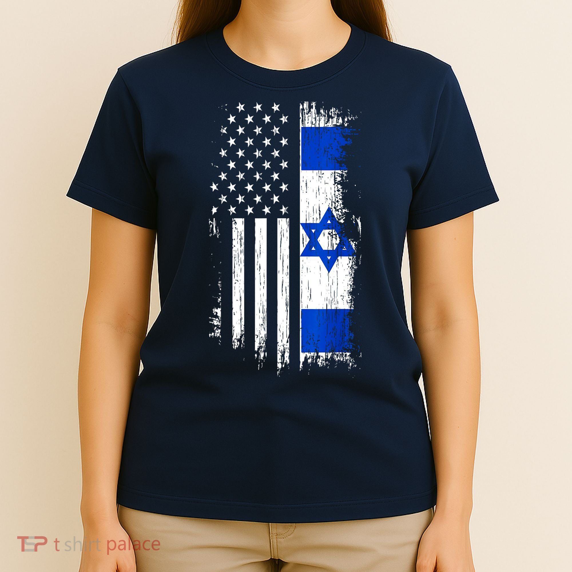 I Stand With Israel Usa Israel Flags T-Shirt
