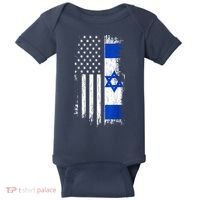 I Stand With Israel Usa Israel Flags Baby Bodysuit thumb 0