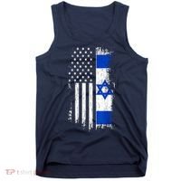 I Stand With Israel Usa Israel Flags Tank Top thumb 0
