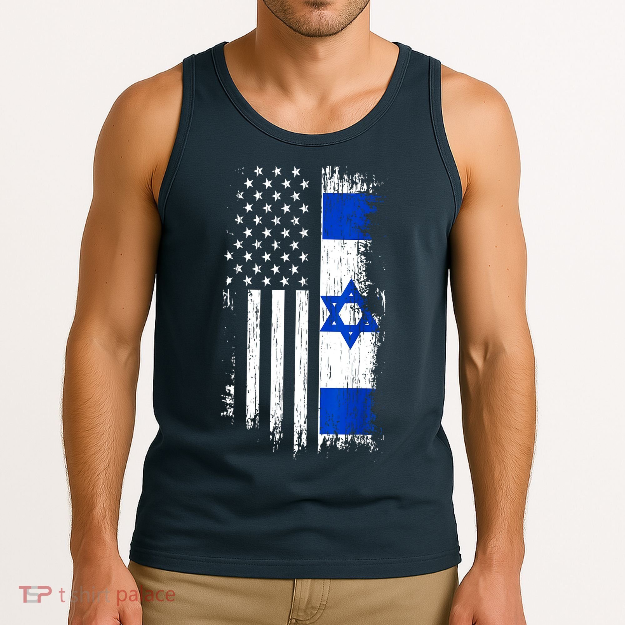 I Stand With Israel Usa Israel Flags Tank Top