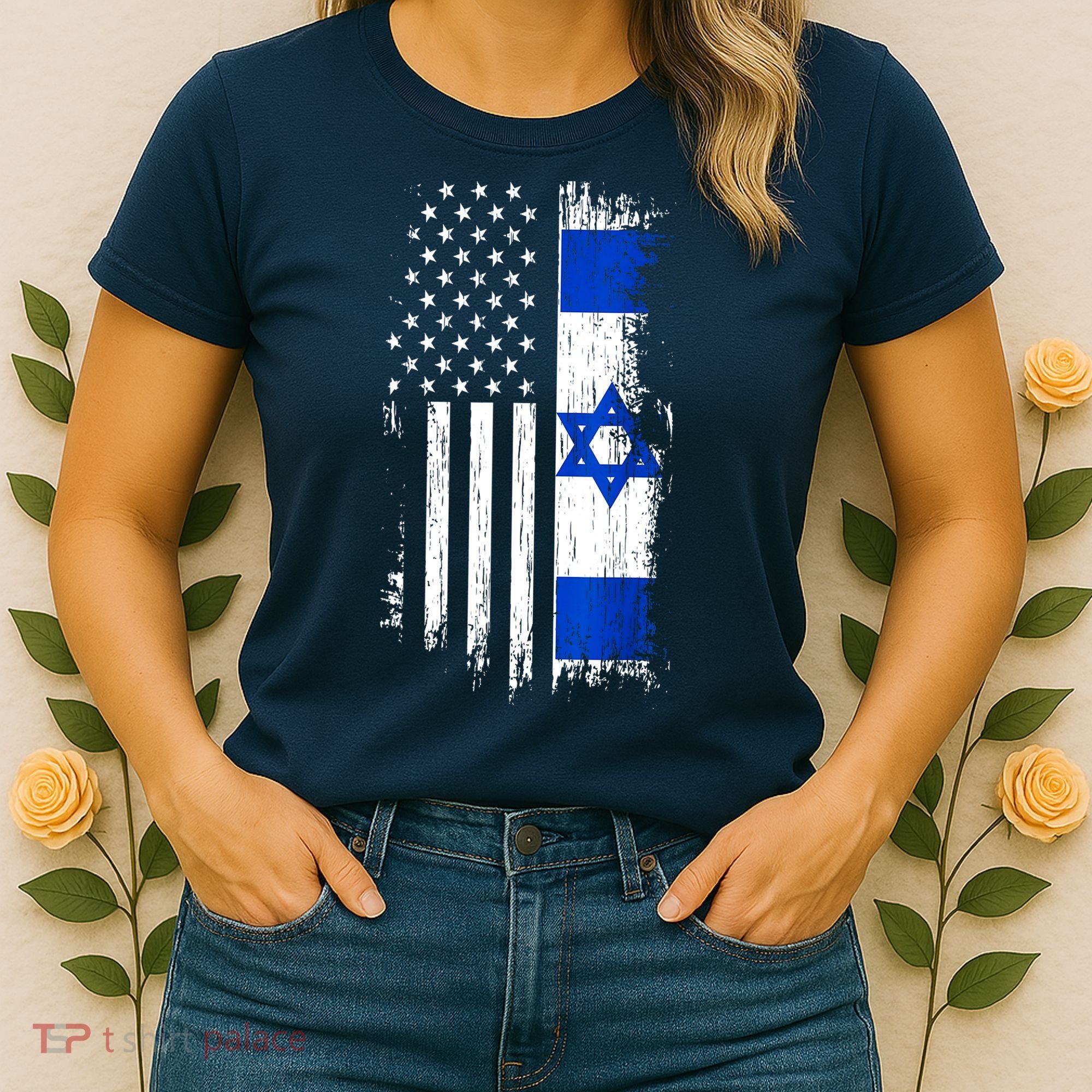 I Stand With Israel Usa Israel Flags Women's T-Shirt