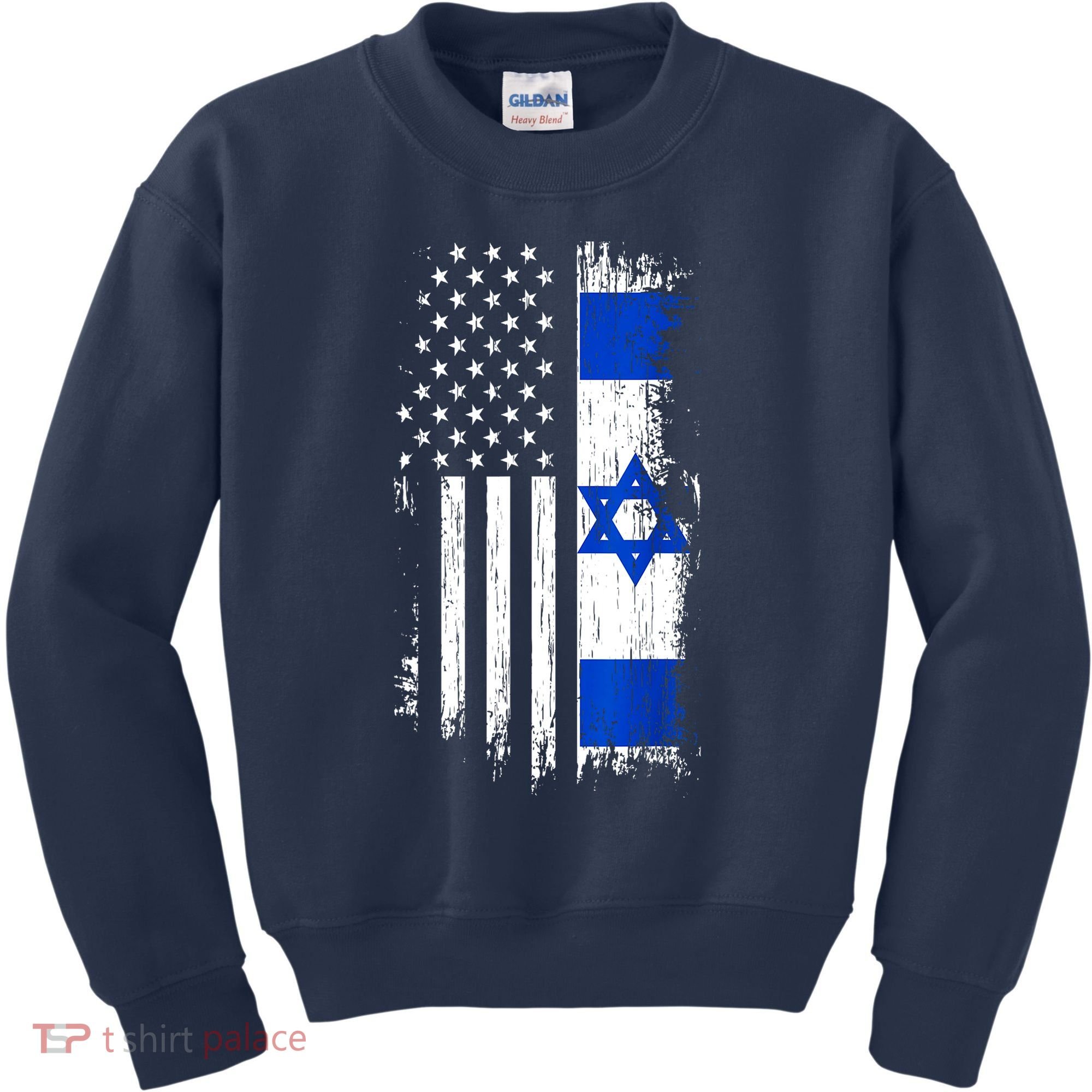 I Stand With Israel Usa Israel Flags Kids Sweatshirt