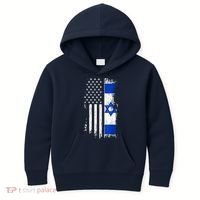 I Stand With Israel Usa Israel Flags Kids Hoodie thumb 0