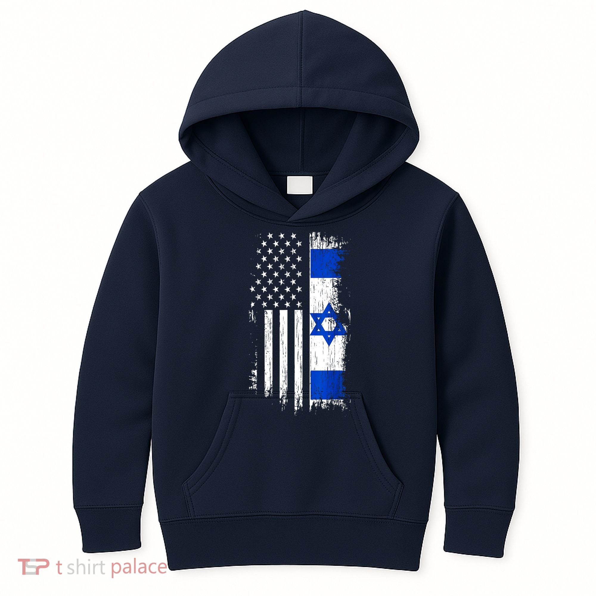 I Stand With Israel Usa Israel Flags Kids Hoodie
