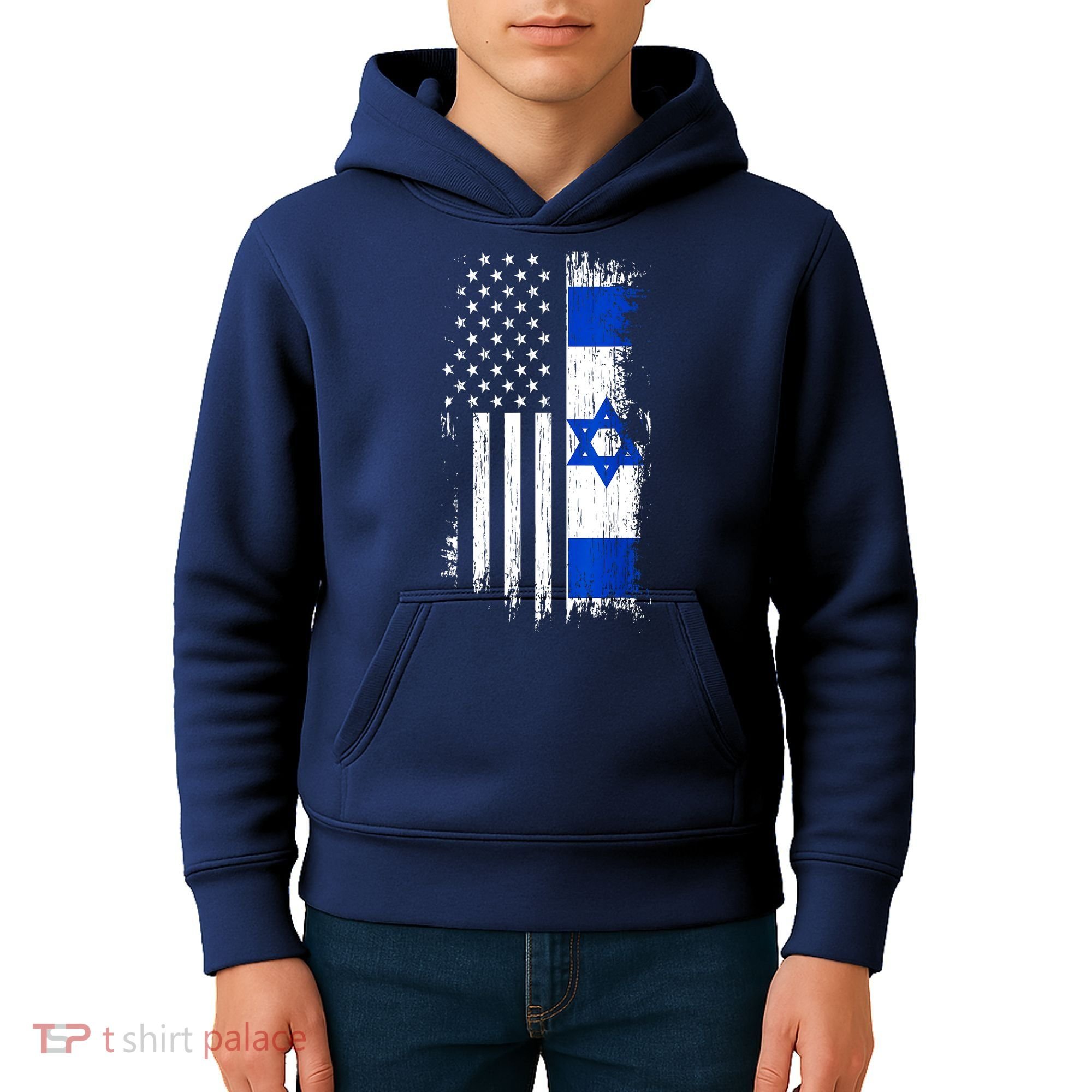 I Stand With Israel Usa Israel Flags Kids Hoodie