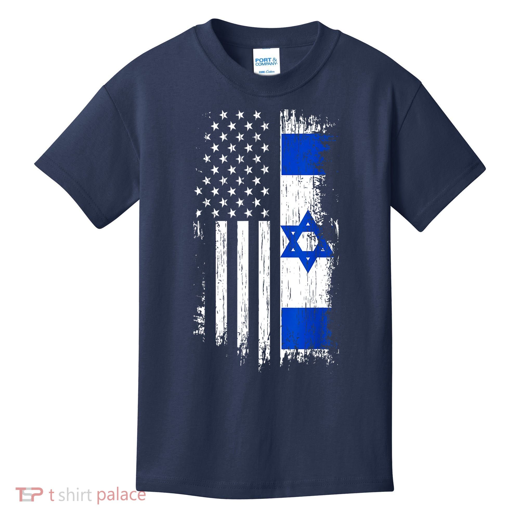 I Stand With Israel Usa Israel Flags Kids T-Shirt