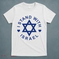 I Stand With Israel Israeli Flag Jewish Star Of David  T-Shirt thumb 5