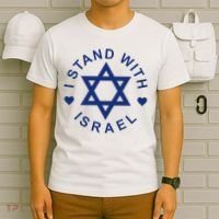 I Stand With Israel Israeli Flag Jewish Star Of David  T-Shirt thumb 6
