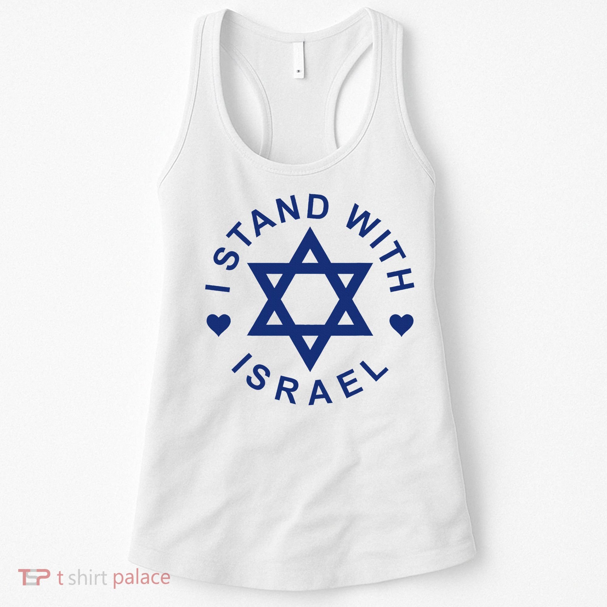 I Stand With Israel Israeli Flag Jewish Star Of David  Women's Tank Top