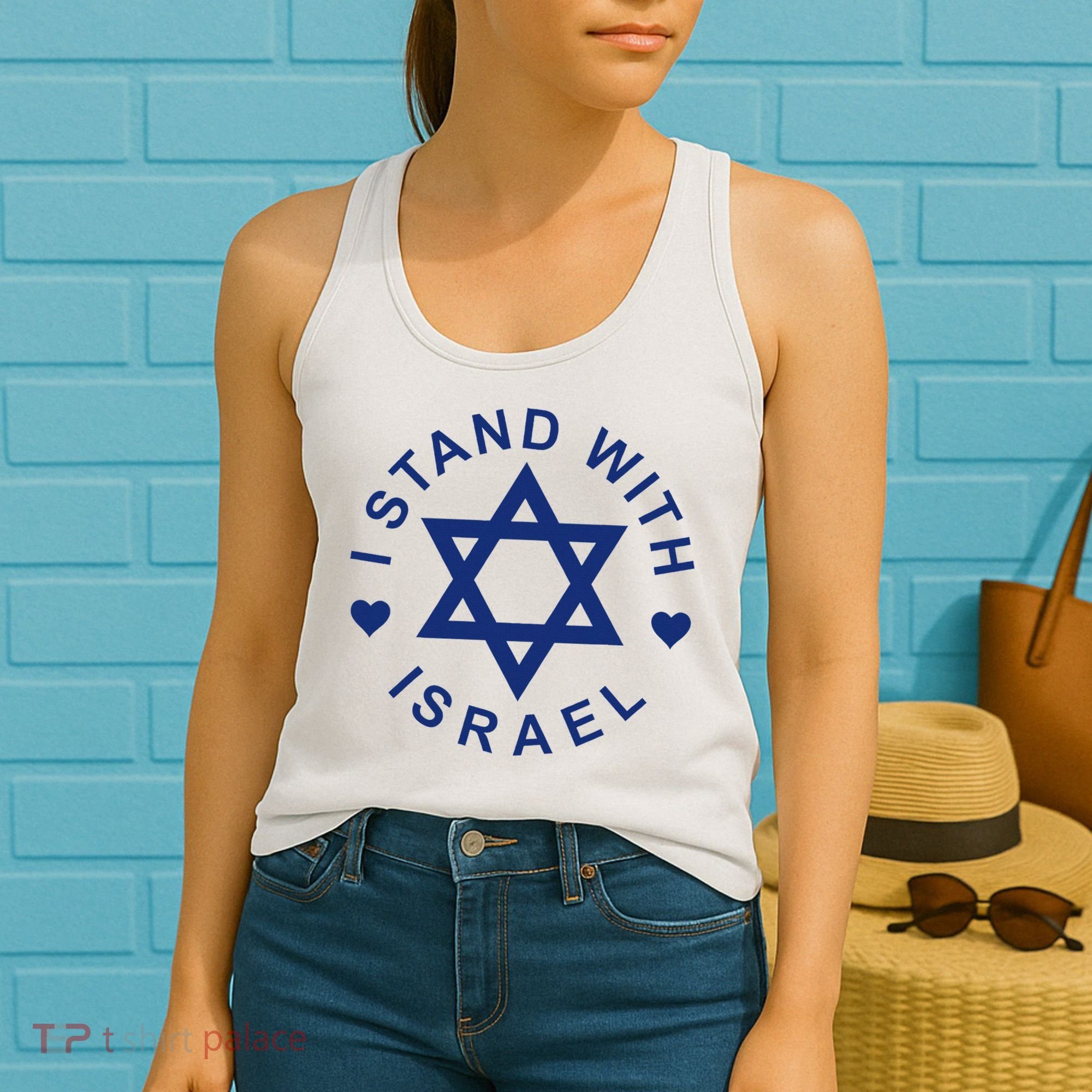I Stand With Israel Israeli Flag Jewish Star Of David  Women's Tank Top