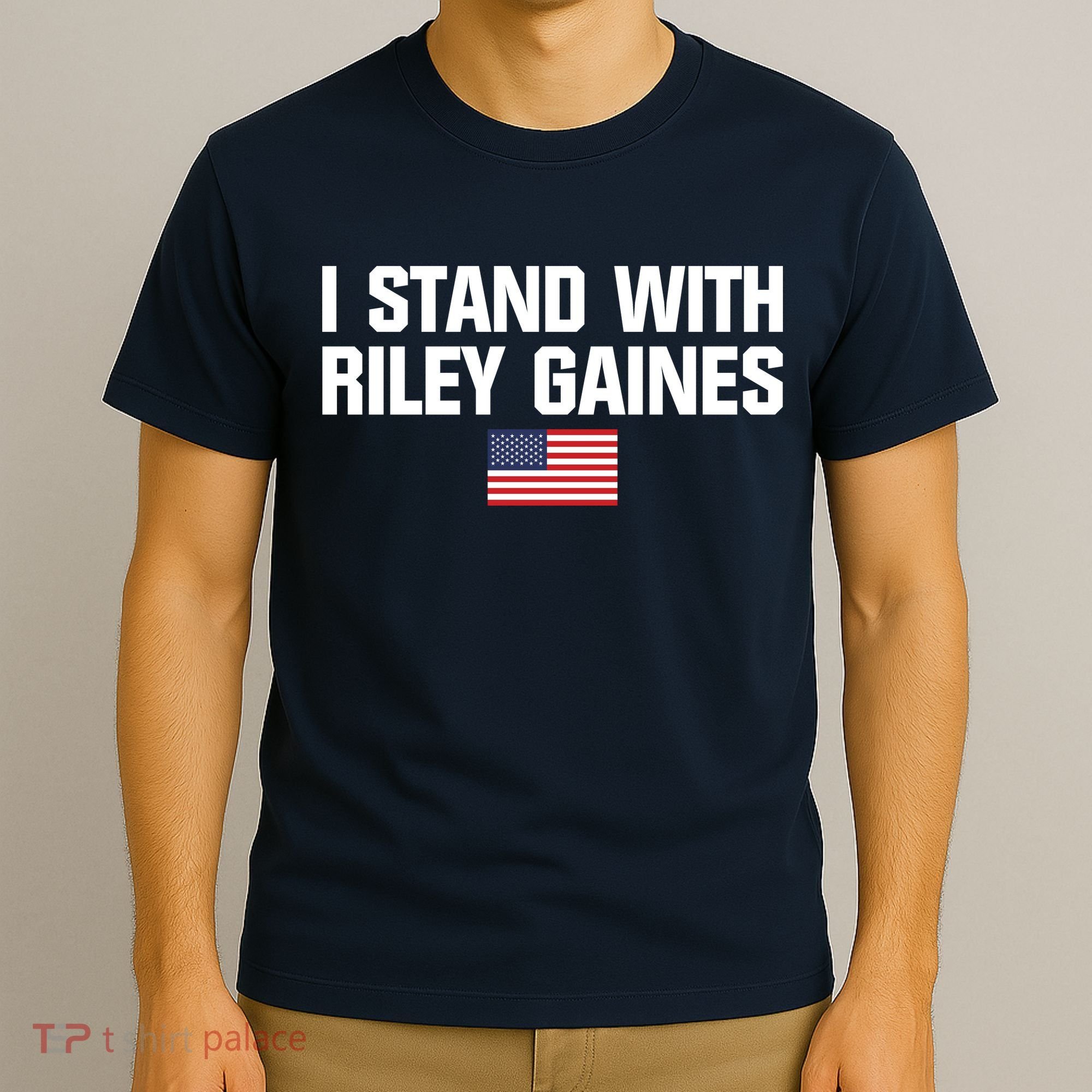 I Stand With Riley Gaines | US Swimmer | Save Women's Sports | American Flag T-Shirt