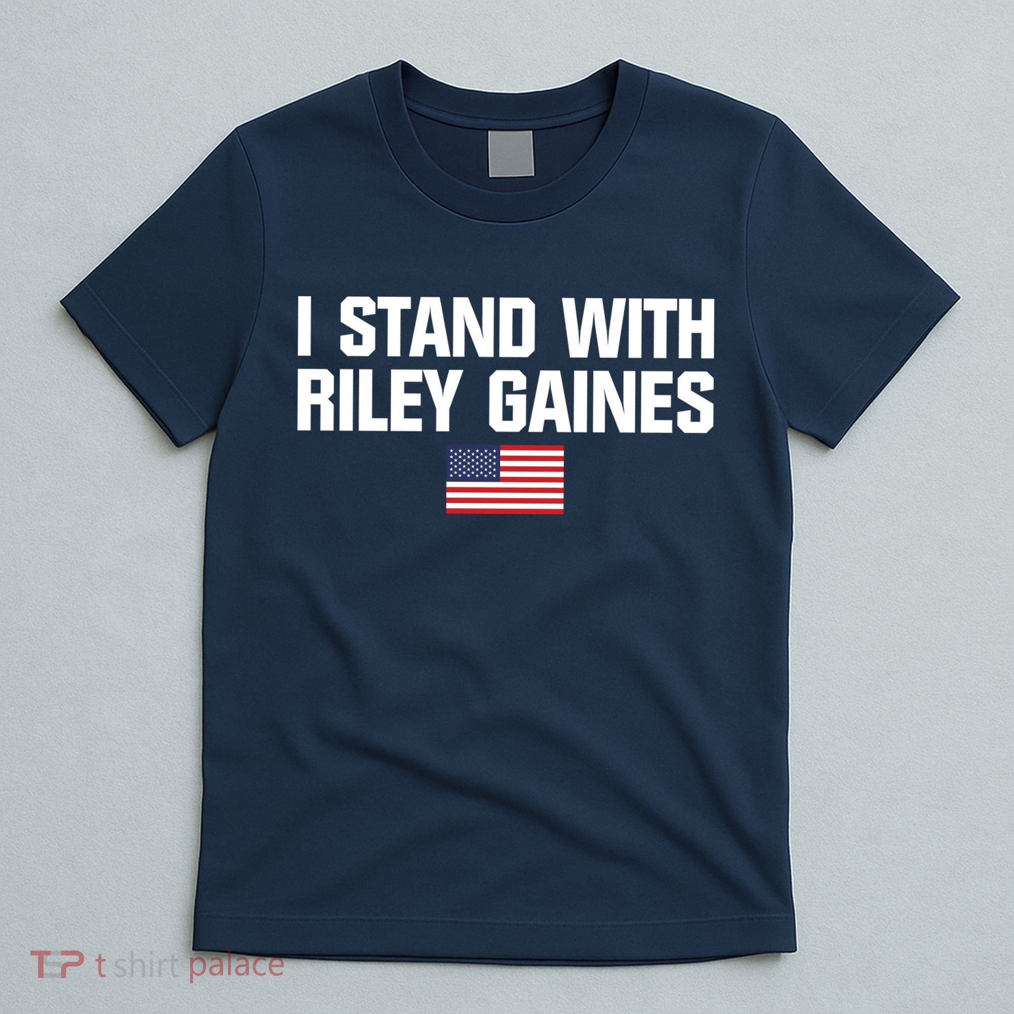 I Stand With Riley Gaines | US Swimmer | Save Women's Sports | American Flag T-Shirt
