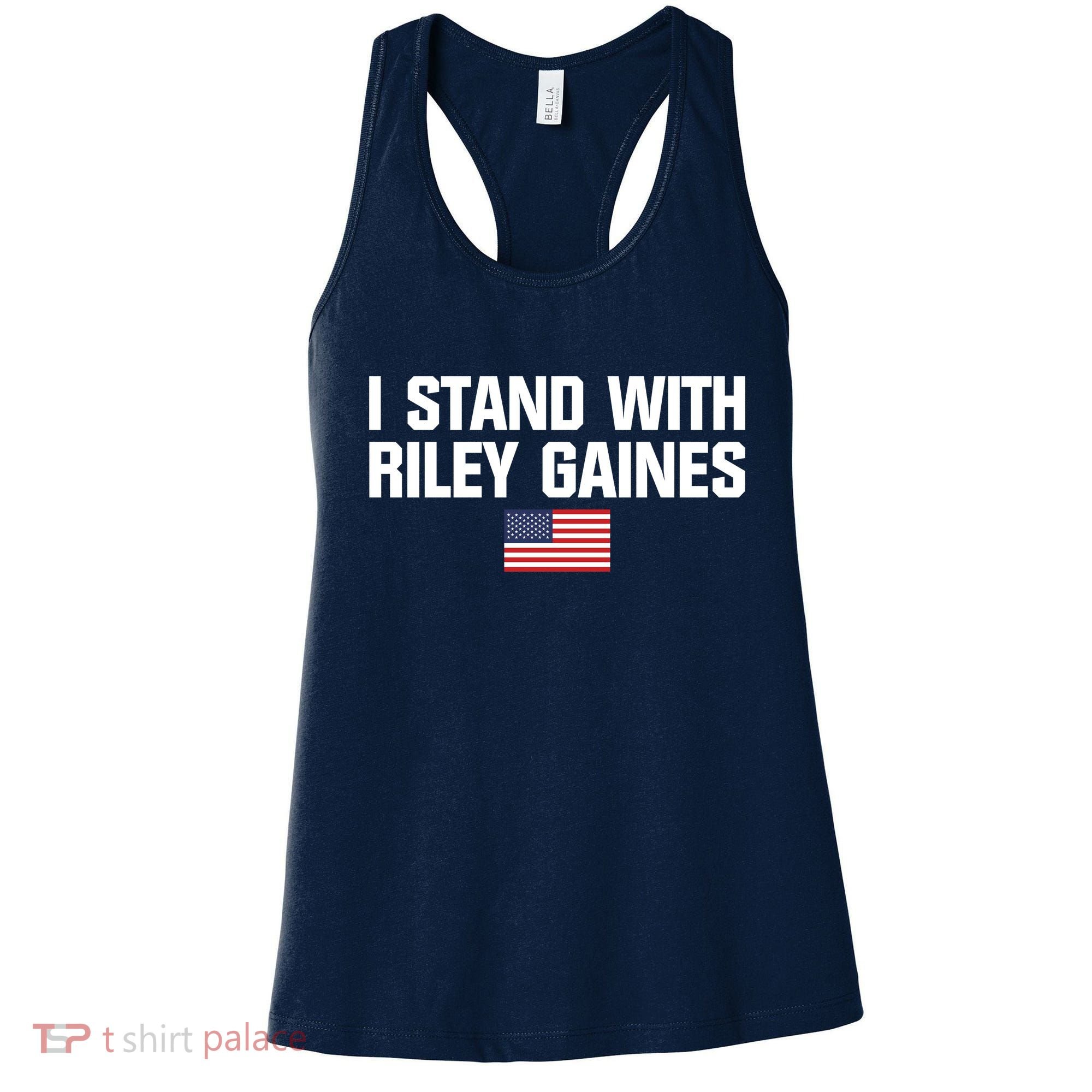 I Stand With Riley Gaines | US Swimmer | Save Women's Sports | American Flag Women's Tank Top