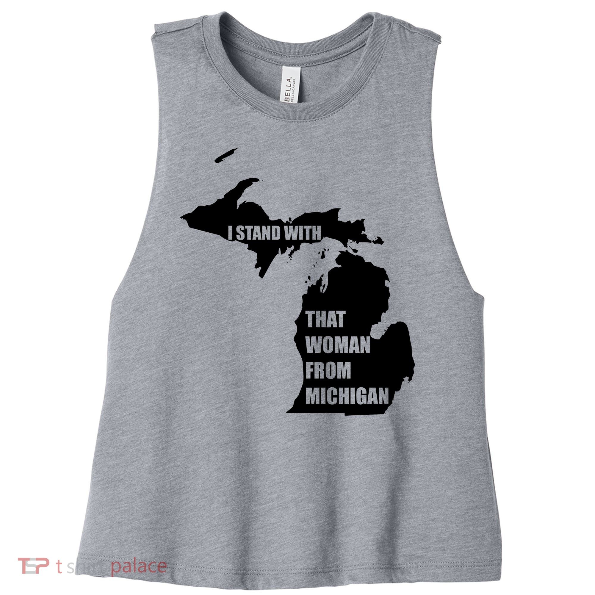 I Stand With That Woman From Michigan Women's Racerback Cropped Tank