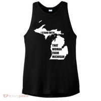 I Stand With That Woman From Michigan Ladies PosiCharge Tri-Blend Wicking Tank thumb 0