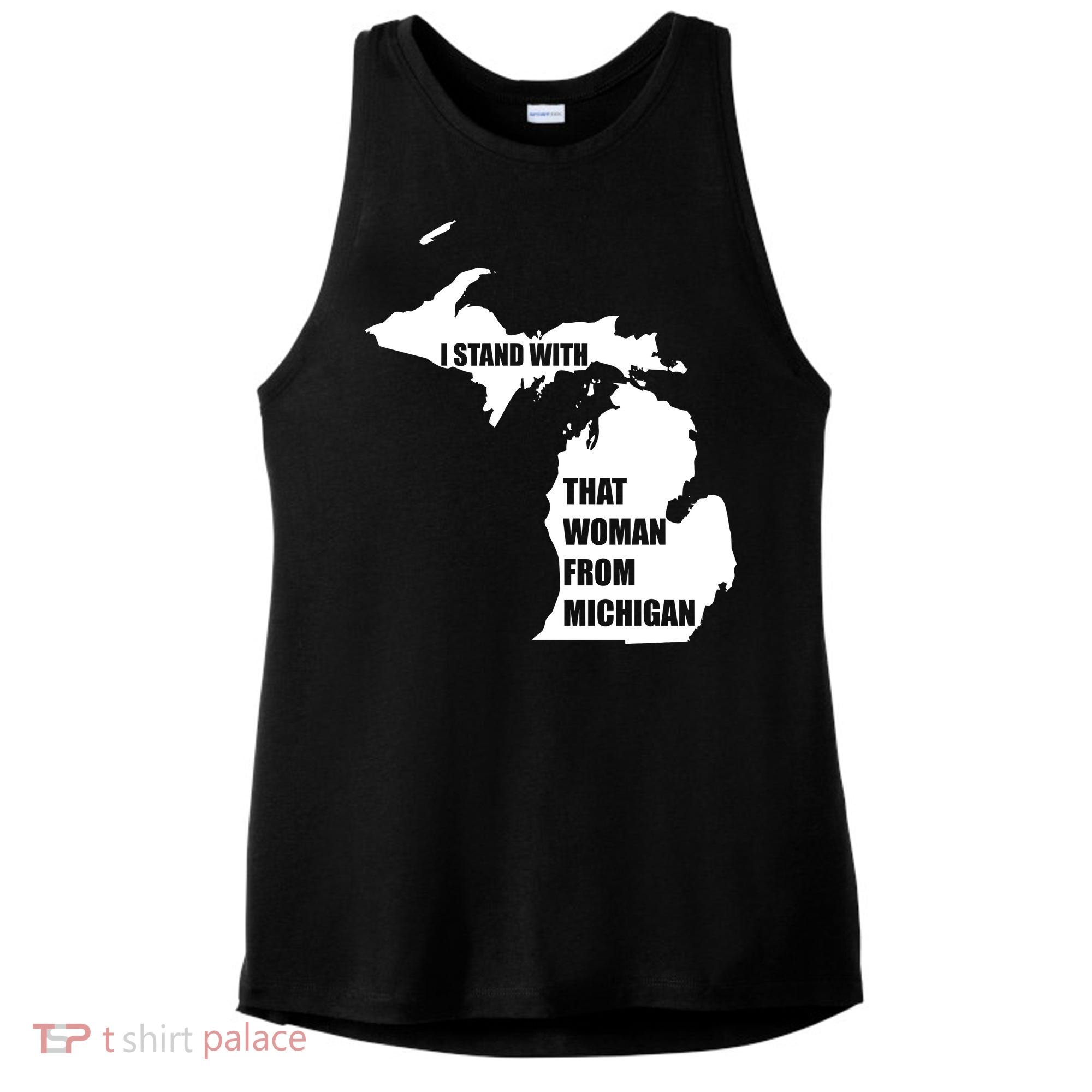 I Stand With That Woman From Michigan Ladies PosiCharge Tri-Blend Wicking Tank