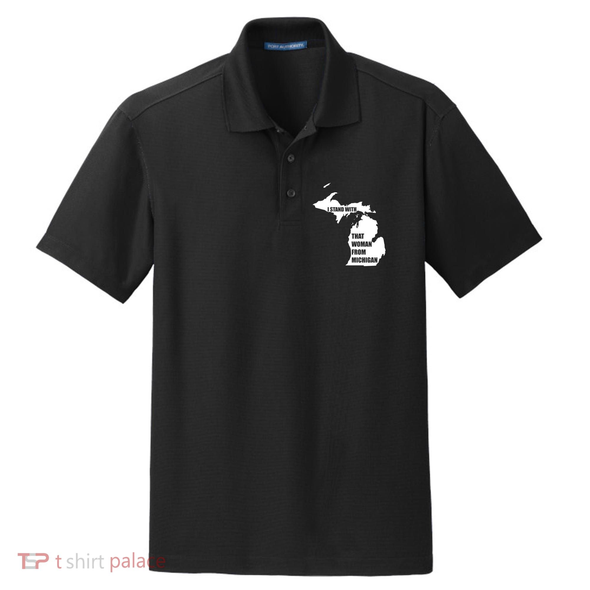 I Stand With That Woman From Michigan Dry Zone Grid Polo