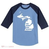I Stand With That Woman From Michigan Raglan Baseball Sleeve Shirt thumb 0