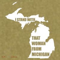 I Stand With That Woman From Michigan Garment-Dyed Women's Muscle Tee thumb 6