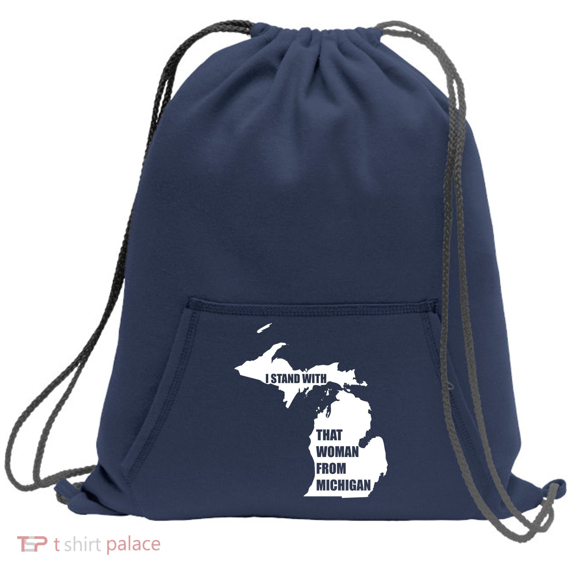 I Stand With That Woman From Michigan Sweatshirt Cinch Pack Bag