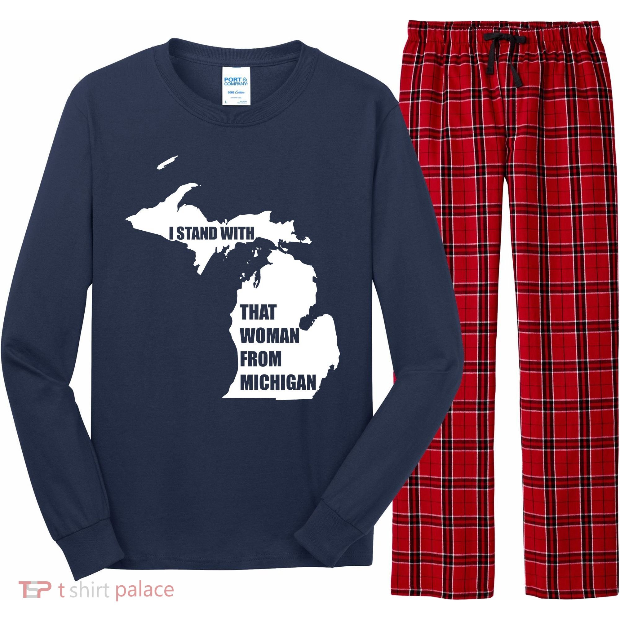 I Stand With That Woman From Michigan Long Sleeve Pajama Set