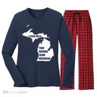 I Stand With That Woman From Michigan Women's Long Sleeve Flannel Pajama Set  thumb 0