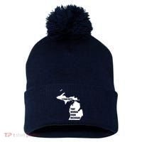 I Stand With That Woman From Michigan Pom Pom 12in Knit Beanie thumb 0