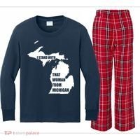 I Stand With That Woman From Michigan Kids Long Sleeve Plaid Pajama Set thumb 0
