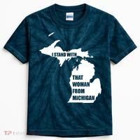 I Stand With That Woman From Michigan Kids Tie-Dye T-Shirt thumb 0