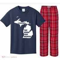 I Stand With That Woman From Michigan Kids Plaid Pajama Set thumb 0