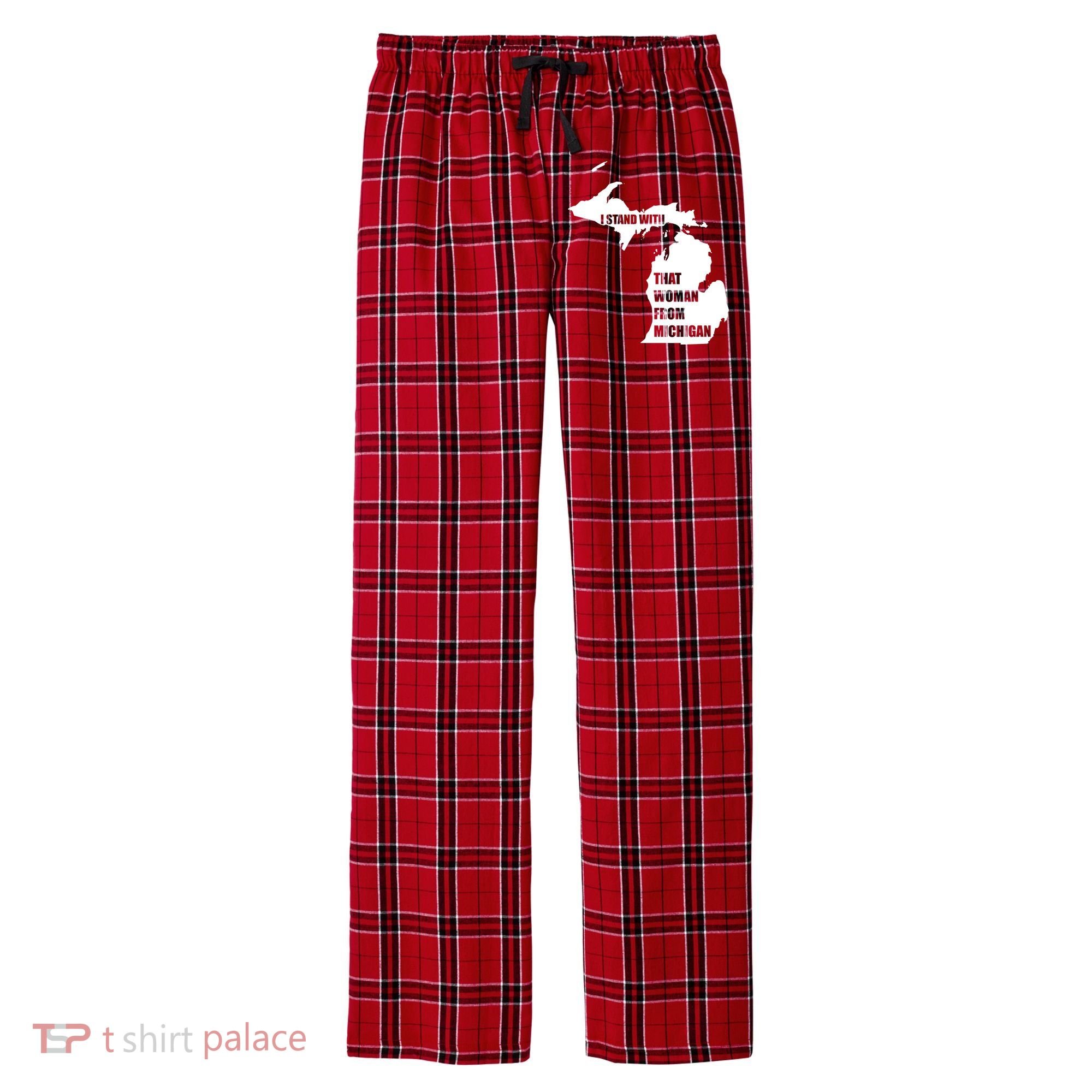 I Stand With That Woman From Michigan Men's Flannel Plaid Pajama Pants
